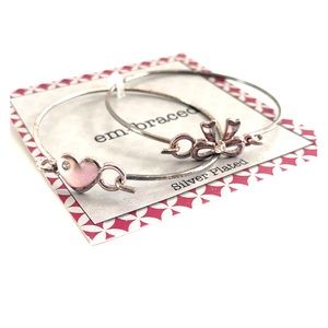 4/$30 Silver Plated Bangles Bracelet x2